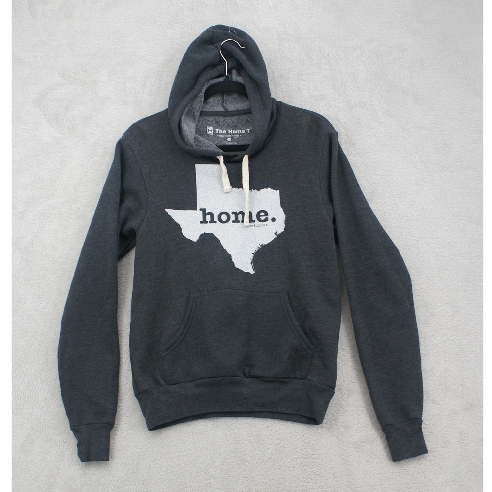 The Home T Texas Home Hoodie XS Gray Made USA State Pride Pullover Sweatshirt